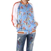 Kurtki damskie - Kurtka damska Pepe Jeans Lesly bomberka niebieska w liście-S - miniaturka - grafika 1