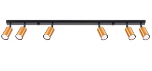 Listwa sufitowa z 6 ruchomymi spotami czarny + miedź - A575 A2-C77 - Lampy sufitowe Listwa sufitowa z 6 ruchomymi spotami czarny + miedź - A575 A2-C77 - Lampy sufitowe - miniaturka - grafika 1