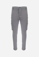 Spodnie męskie - Jasnoszare Spodnie Bojówki z Kieszeniami Eselam - miniaturka - grafika 1
