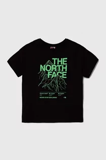 Koszulki dla chłopców - The North Face t-shirt bawełniany dziecięcy B MOUNTAIN LINE S/S TEE kolor czarny z nadrukiem - grafika 1