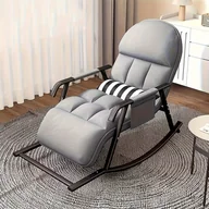 Inne - TEMU Fotel bujany do salonu Nowoczesny fotel bujany z funkcją leżanki, fotel bujany z boczną kieszenią, fotel bujany z regulowaną podnóżkiem, fotel - miniaturka - grafika 1