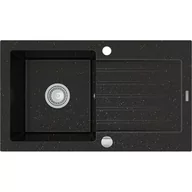 Zlewozmywaki - Mexen Pablo zlewozmywak granitowy 1-komorowy z ociekaczem 752 x 436 mm, czarny/złoty metalik - 6510751010-75 - miniaturka - grafika 1