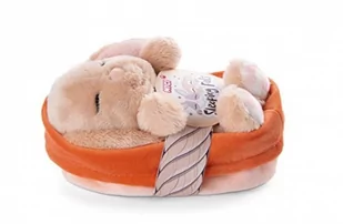 NICI Przytulanka królik caramell 12 cm śpiący w koszu - Maskotki i pluszaki - miniaturka - grafika 1