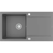 Zlewozmywaki - Mexen Leo zlewozmywak granitowy 1-komorowy z ociekaczem 900 x 500 mm, szary - 6501901010-71 - miniaturka - grafika 1