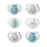 Manekiny wystawowe - Tommee Tippee Smoczki nocne, symetryczna konstrukcja ortodontyczna, silikonowa bułka bez BPA, 6-18m, opakowanie 6 manekinów - miniaturka - grafika 1