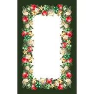 Obrusy i serwetki - Obrus świąteczny 140x220 plamoodporny Bombki zielony - miniaturka - grafika 1