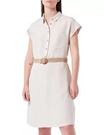 Sukienki - TOM TAILOR Damski sukienka lniana z paskiem 1031719, 29517 - Sand Stone Beige, 46 - miniaturka - grafika 1