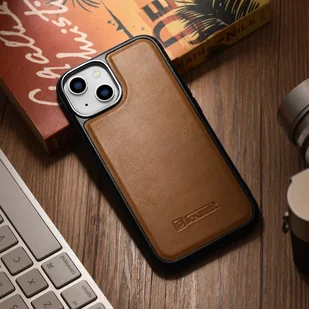 iCarer Leather Oil Wax etui pokryte naturalną skórą do iPhone 14 (kompatybilne z MagSafe) brązowy (WMI14220717-TN) - Etui i futerały do telefonów - miniaturka - grafika 13