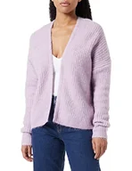 Kurtki damskie - SOYACONCEPT Damska kurtka z dzianiny Sc-remone Short Knit Cardigan, Fiolet Mist Melange, XL - miniaturka - grafika 1