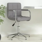Fotele i krzesła biurowe - Vidaxl Obrotowe Krzesło Biurowe, Jasnoszare, Tapicerowane Tkaniną - miniaturka - grafika 1