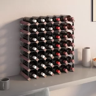 Lumarko Stojak na 42 butelki wina, brązowy, lite drewno sosnowe - Stojaki na wino - miniaturka - grafika 1