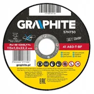 Materiały ścierne - Graphite Tarcza tnąca do metalu INOX 115x1x22mm 57H730 - miniaturka - grafika 1
