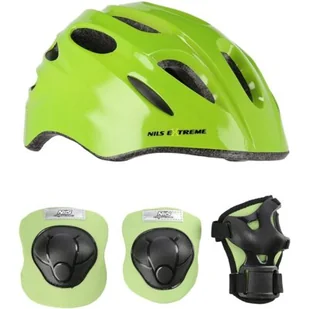 Nils EXTREME MTW01+H210 ZIELONY ROZM. XS KASK Z OCHRANIACZAMI ZESTAW EXTREME 16-70-300 - Kaski rowerowe - miniaturka - grafika 1