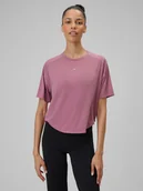 Koszulki sportowe damskie - 4F Koszulka do jogi regular szybkoschnąca damska - różowa XS - miniaturka - grafika 1
