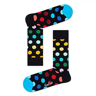 Skarpetki męskie - Happy Socks Big Dot, kolorowe i zabawne, Skarpety dla kobiet i mężczyzn, Czarny-Niebieski-Czerwony-Żółty (36-40) - grafika 1