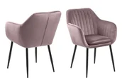 Krzesła - Krzesło do jadalni Emil krzesło do kuchni krzesło tapicerowane krzesła krzesła różowe czarne - miniaturka - grafika 1