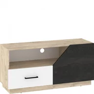 Szafki RTV - Szafka RTV 120 1D2S PAX-21 Pax MebloCross Dąb Endgrain / Biały / Beton Czarny - miniaturka - grafika 1