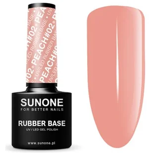 Sunone Rubber Baza kauczukowa Hybryda 5g Peach 02 - Lakiery hybrydowe - miniaturka - grafika 1