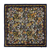 Apaszki i szaliki męskie - Damska apaszka jedwabna ze wzorem paisley granatowa - miniaturka - grafika 1