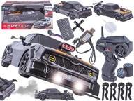 Zabawki zdalnie sterowane - DUŻY Samochód Do Driftu Auto RC Drift 1:16 2,4 GHz PARA DYM Czarny Dodge 4WD LED - miniaturka - grafika 1