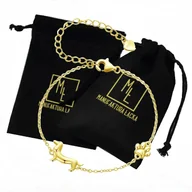 Bransoletki - Bransoletka Pozłacana Srebro Łańcuszek Jamnik Pies York Prezent - miniaturka - grafika 1