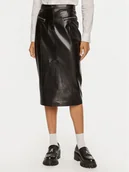 Spódnice - Patrizia Pepe Spódnica z imitacji skóry 8G0416 E005 Czarny Regular Fit - miniaturka - grafika 1