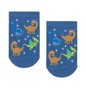 Skarpetki dla dzieci - Kolorowe skarpetki stopki dziecięce w dinozaury, niebieskie - miniaturka - grafika 1