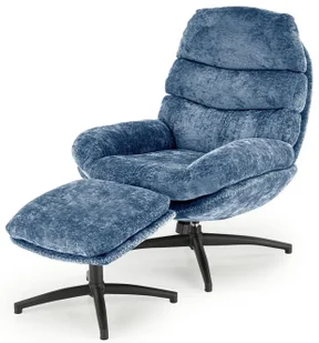 Niebieski fotel z funkcją kołyski i podnóżkiem - Berser - Fotele Niebieski fotel z funkcją kołyski i podnóżkiem - Berser - Fotele - miniaturka - grafika 1