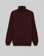 Swetry męskie - Sweter męski goriano golf bordowy - miniaturka - grafika 1