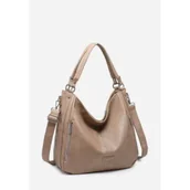 Torebki damskie - Stylowa Pojemna Torebka Beżowa Torba Damska Shopperka LUIGISANTO A4 - miniaturka - grafika 1