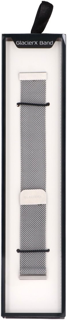 GlacierX bransoleta do smartwatcha Milanese Magnetic Strap Silver mesh Srebrna 22mm