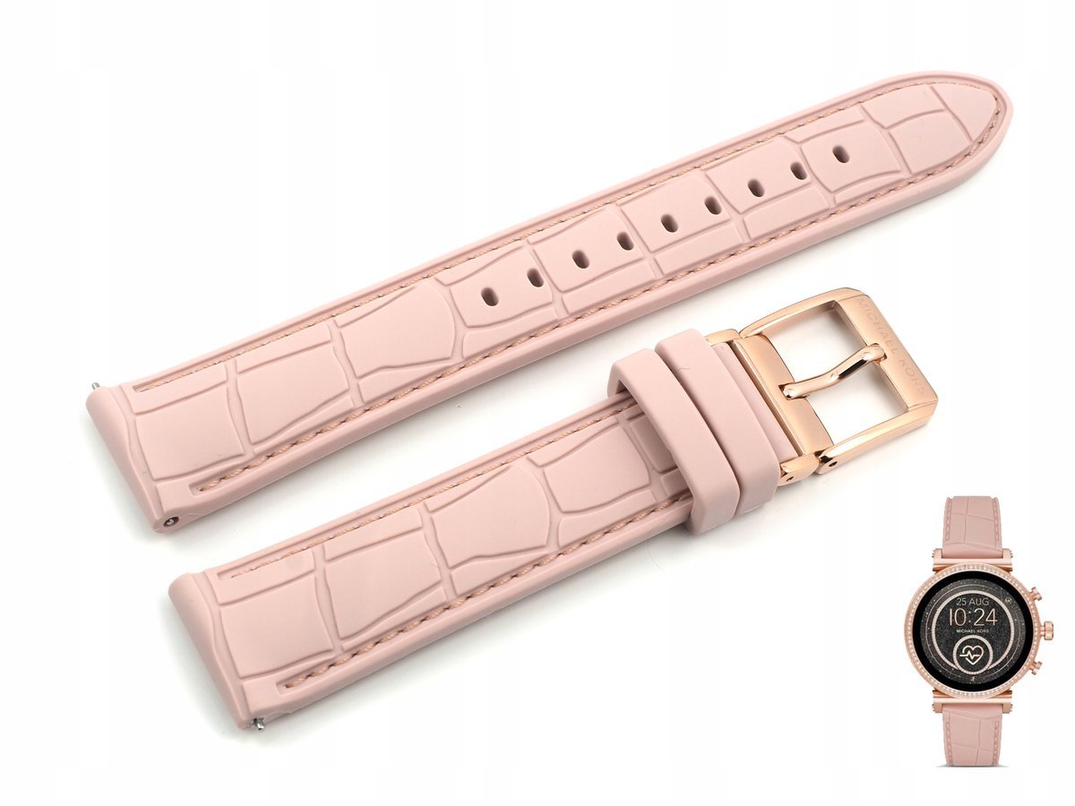 Pasek do zegarka Michael Kors MKT5068 różowy 18 mm