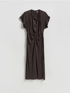 Sukienki - Reserved - Wzorzysta sukienka maxi - brązowy - miniaturka - grafika 1