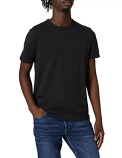 Koszulki męskie - Marc O'Polo Męski T-shirt z okrągłym dekoltem, wygodna górna część z bawełny organicznej, klasyczna koszulka z krótkim rękawem, czarny, XXL - grafika 1