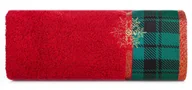 Ręczniki - Ręcznik świąteczny 70x140 cm czerwony 100% bawełna dekoracja płatki śniegu - miniaturka - grafika 1