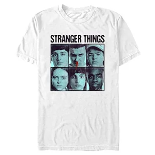 Koszulki męskie - Stranger Things Koszulka męska Halftone Gang Short Sleeve T-Shirt, biała, XL, biały, XL - grafika 1