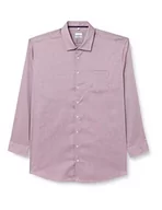 Koszule męskie - Seidensticker Męska koszula biznesowa, bez prasowania, o prostym kroju, krój regular fit, długi rękaw, kołnierz Kent, 100% bawełna, granatowy (Beere), 45 - miniaturka - grafika 1