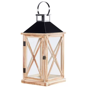 Lampion drewniany 52 cm brązowy TELAGA - Lampy ogrodowe - miniaturka - grafika 1