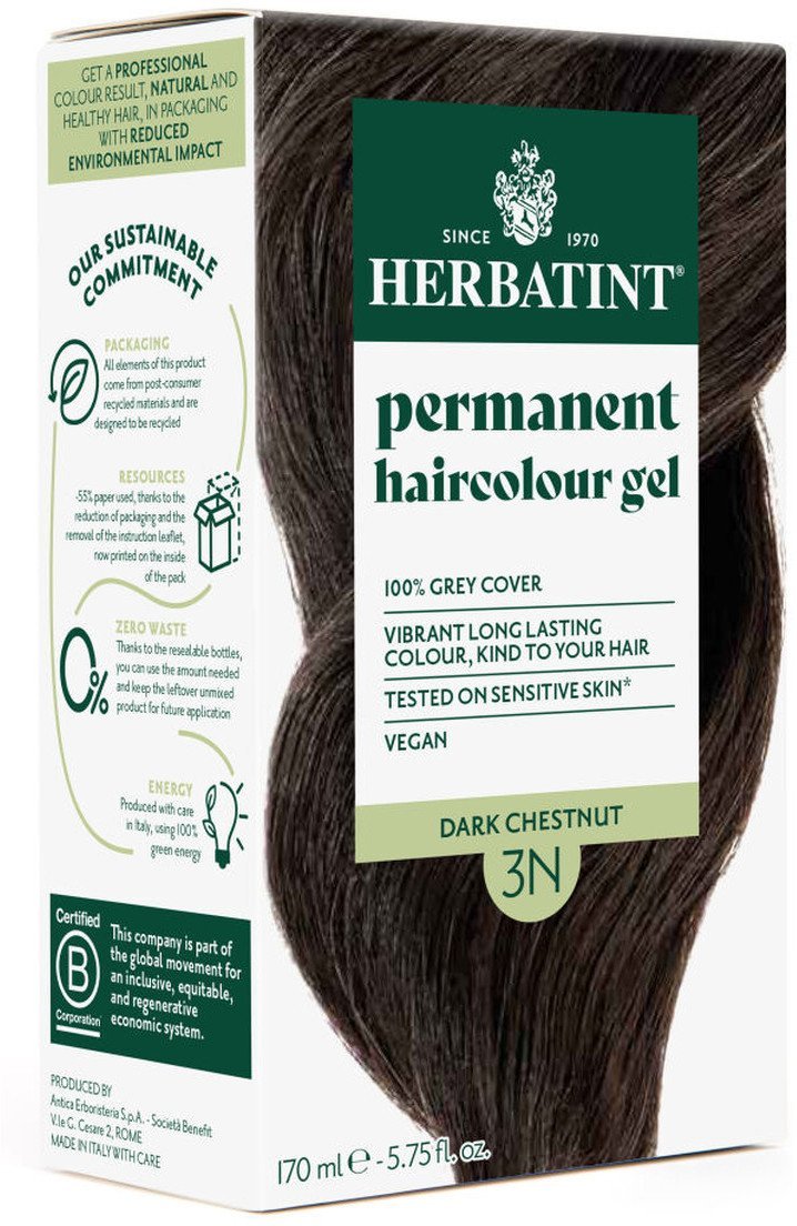 Herbatint Trwała Ziołowa farba do włosów 170ml Ciemny Kasztan 3N