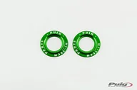 Akcesoria motocyklowe - Puig anodowane aluminiowe pierścienie zestaw 20025 V zielony do suwaka osi PHB19 - miniaturka - grafika 1