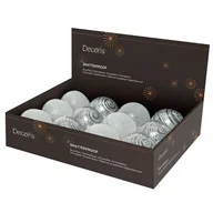 Bombki - Bombka plastikowa dekorowana mix srebrna - miniaturka - grafika 1