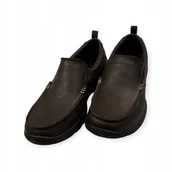 Półbuty damskie - Eleganckie brązowe półbuty męskie SKECHERS 43 - miniaturka - grafika 1