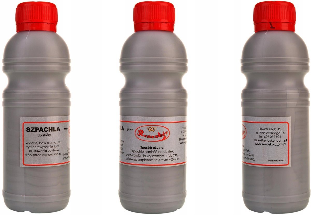 G13-07 SZARA Szpachla do naprawy skóry RENOSKÓR Żywica PŁYNNA SKÓRA 450 ML