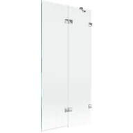 Parawany nawannowe - Mexen Lunar parawan nawannowy 2-skrzydłowy prawy 90 x 150 cm, transparent, chrom - 897-090-100-01-00-P - miniaturka - grafika 1