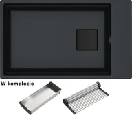 Zlewozmywaki - FRANKE Kanon KNG 110-62 onyx BLACK EDITION + WKŁADKA + ROLLMATA (125.0740.834) - miniaturka - grafika 1