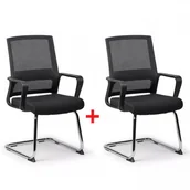 Fotele i krzesła biurowe - B2B Partner Krzesło konferencyjne Low 1 + 1 GRATIS, czarny 407048 - miniaturka - grafika 1