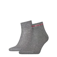 Skarpetki męskie - Tommy Hilfiger Men's TH Men 2P CF2Y Quarter, średni szary melanż, 43/46, Szary melan? (Mid Grey), 43-46 EU - miniaturka - grafika 1
