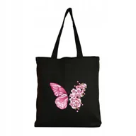 Torby i wózki na zakupy - Eko Torba na ramię Zakupy Shopper Torebka Bawełniana Eco Motyl Kwiaty boho - miniaturka - grafika 1