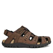 Sandały męskie - Sandały Geox Uomo Sandal Strada U4524C 000ME C6006 Brązowy - miniaturka - grafika 1