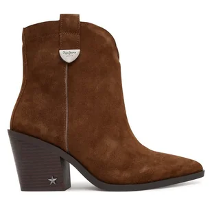 Kowbojki Pepe Jeans Gina City W PLS500013 Brązowy - Botki damskie - miniaturka - grafika 1